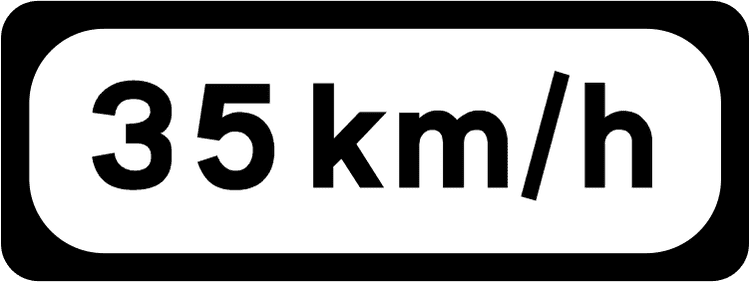 A common road sign in Ireland for cautionary speed. Driving Theory Test revision.