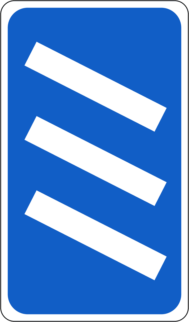 A common road sign in Ireland for countdown marker (motorway, 300m). Driving Theory Test revision.