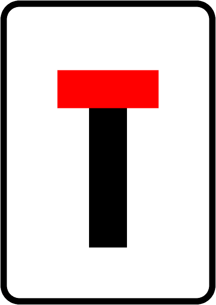 A common road sign in Ireland for cul-de-sac. Driving Theory Test revision.