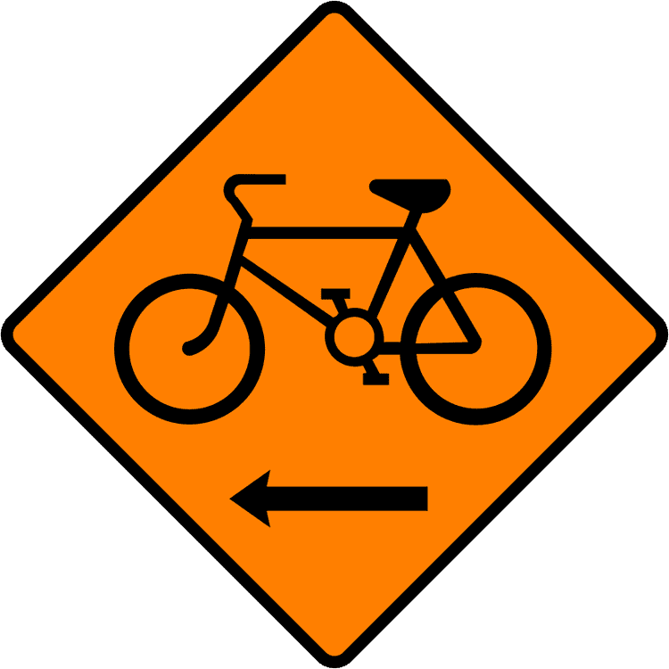 Irish Traffic Sign: Cyclists Keep Left A common road sign in Ireland for cyclists keep left. Driving Theory Test revision.