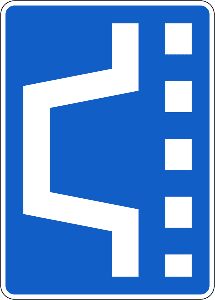 A common road sign in Ireland for emergency (tunnel) lay-by. Driving Theory Test revision.