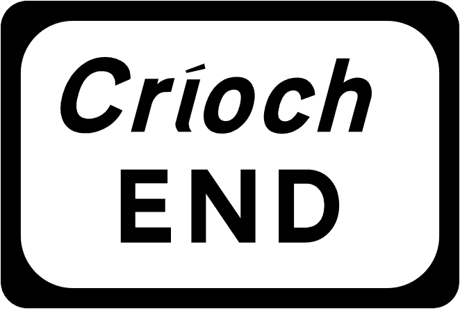 Irish Traffic Sign: End A common road sign in Ireland for end. Driving Theory Test revision.