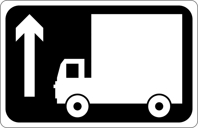 A common road sign in Ireland for high vehicle advance. Driving Theory Test revision.
