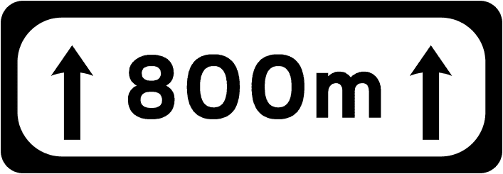 A common road sign in Ireland for length. Driving Theory Test revision.