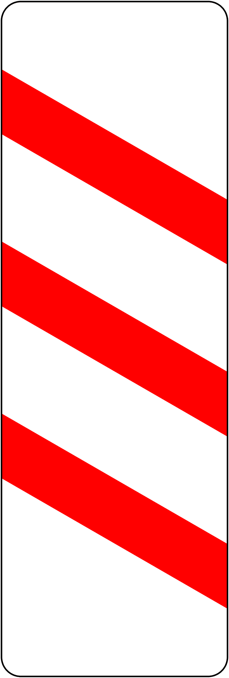 A triangular warning traffic sign in Ireland depicting level crossing countdown marker (300 m). Memorize for DTT.