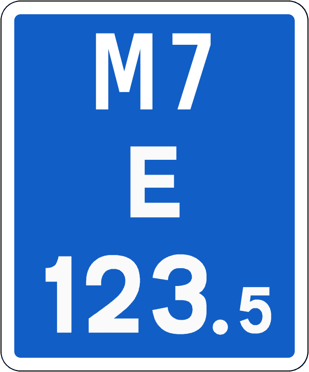 Irish Traffic Sign: Location Reference Indicator Sign A common road sign in Ireland for location reference indicator sign. Driving Theory Test revision.