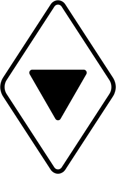Ireland Regulatory Sign: LRT Yield (DTT Rules) A regulatory road sign in Ireland enforcing lrt yield. Essential for the Driving Theory Test.