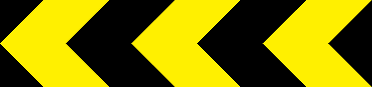 Irish Warning Sign: Multiple Chevrons (Three) - Left - Driving Theory Test Prep A triangular warning traffic sign in Ireland depicting multiple chevrons (three) - left. Memorize for DTT.