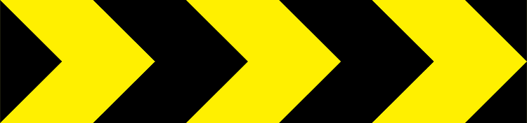 A triangular warning traffic sign in Ireland depicting multiple chevrons (three) - right. Memorize for DTT.