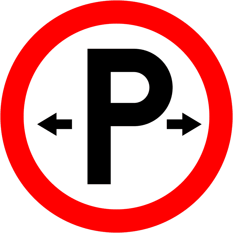 Ireland Regulatory Sign: Parking Permitted (DTT Rules) A regulatory road sign in Ireland enforcing parking permitted. Essential for the Driving Theory Test.