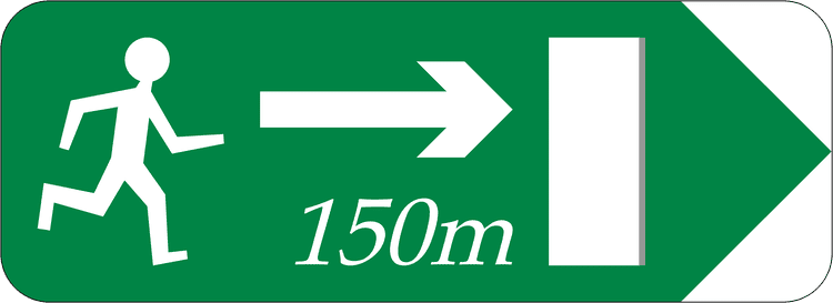 Irish Traffic Sign: Pedestrian Exit A common road sign in Ireland for pedestrian exit. Driving Theory Test revision.
