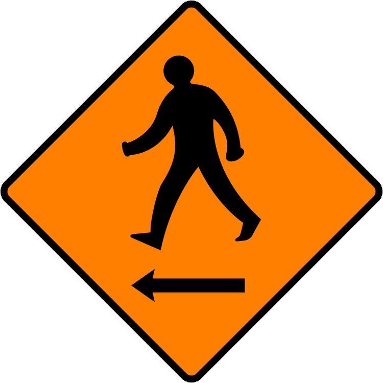 Irish Traffic Sign: Pedestrians Cross to Left A common road sign in Ireland for pedestrians cross to left. Driving Theory Test revision.