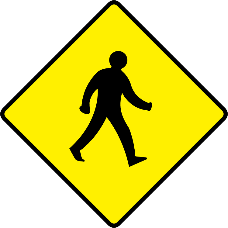 Irish Warning Sign: Pedestrians - Driving Theory Test Prep A triangular warning traffic sign in Ireland depicting pedestrians. Memorize for DTT.
