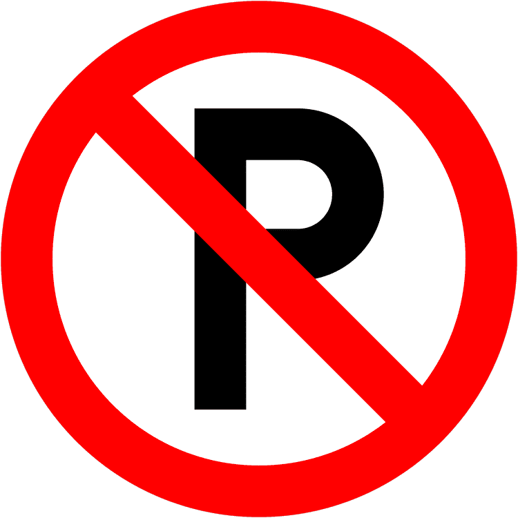 A regulatory road sign in Ireland enforcing restriction on parking – specified events. Essential for the Driving Theory Test.