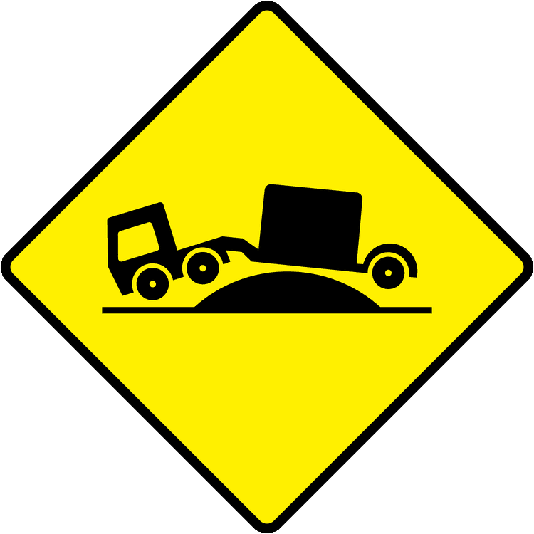 A triangular warning traffic sign in Ireland depicting risk of grounding. Memorize for DTT.
