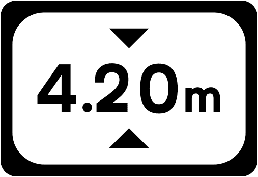 Irish Traffic Sign: Safe Headroom A common road sign in Ireland for safe headroom. Driving Theory Test revision.
