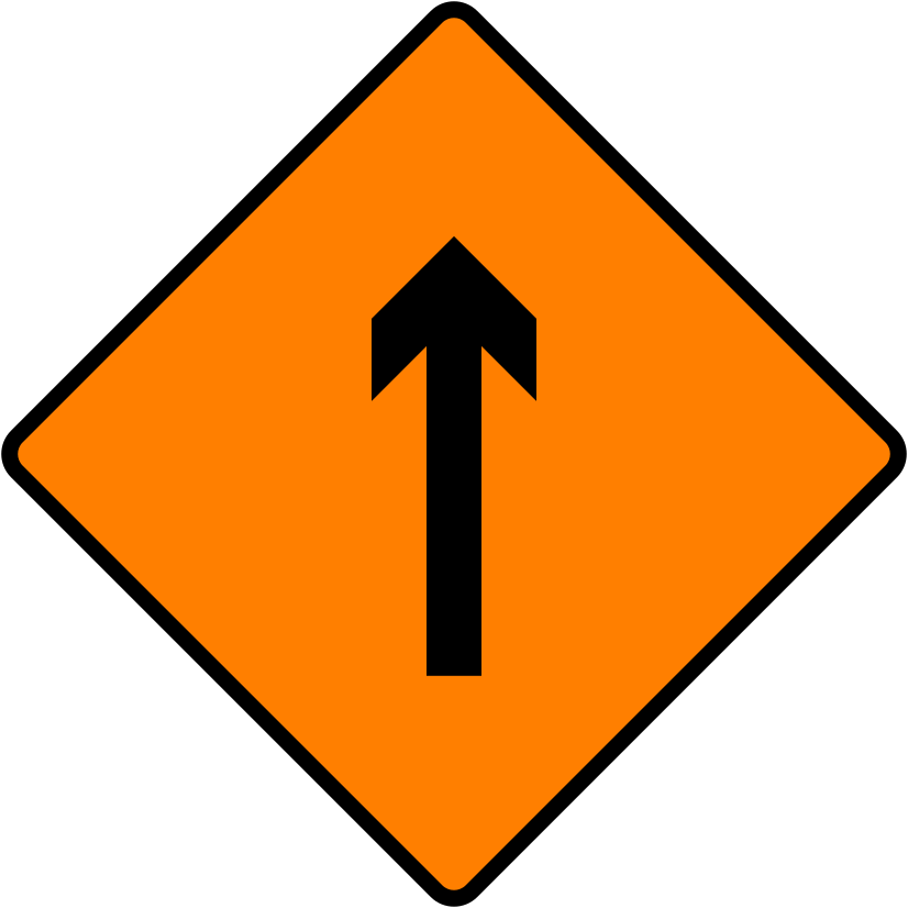 Irish Traffic Sign: Single Lane (for Shuttle Working) A common road sign in Ireland for single lane (for shuttle working). Driving Theory Test revision.