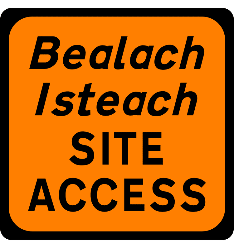 Irish Traffic Sign: Site Access A common road sign in Ireland for site access. Driving Theory Test revision.