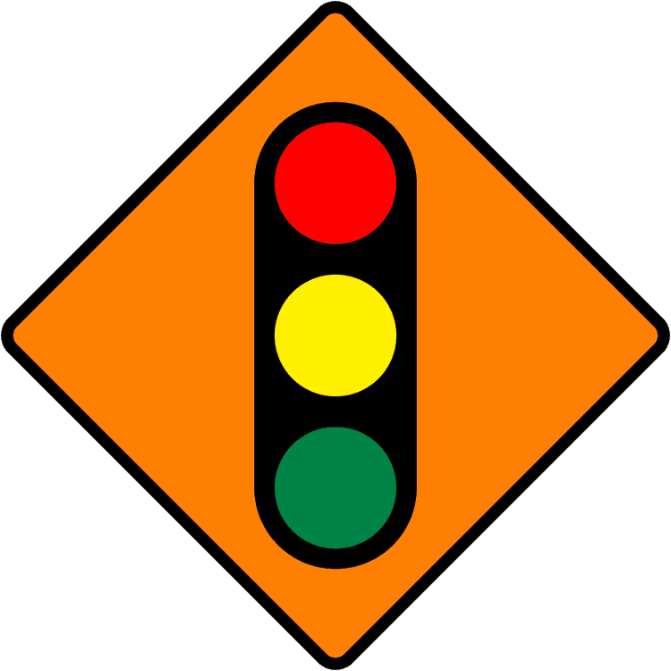 A common road sign in Ireland for temporary traffic signals. Driving Theory Test revision.