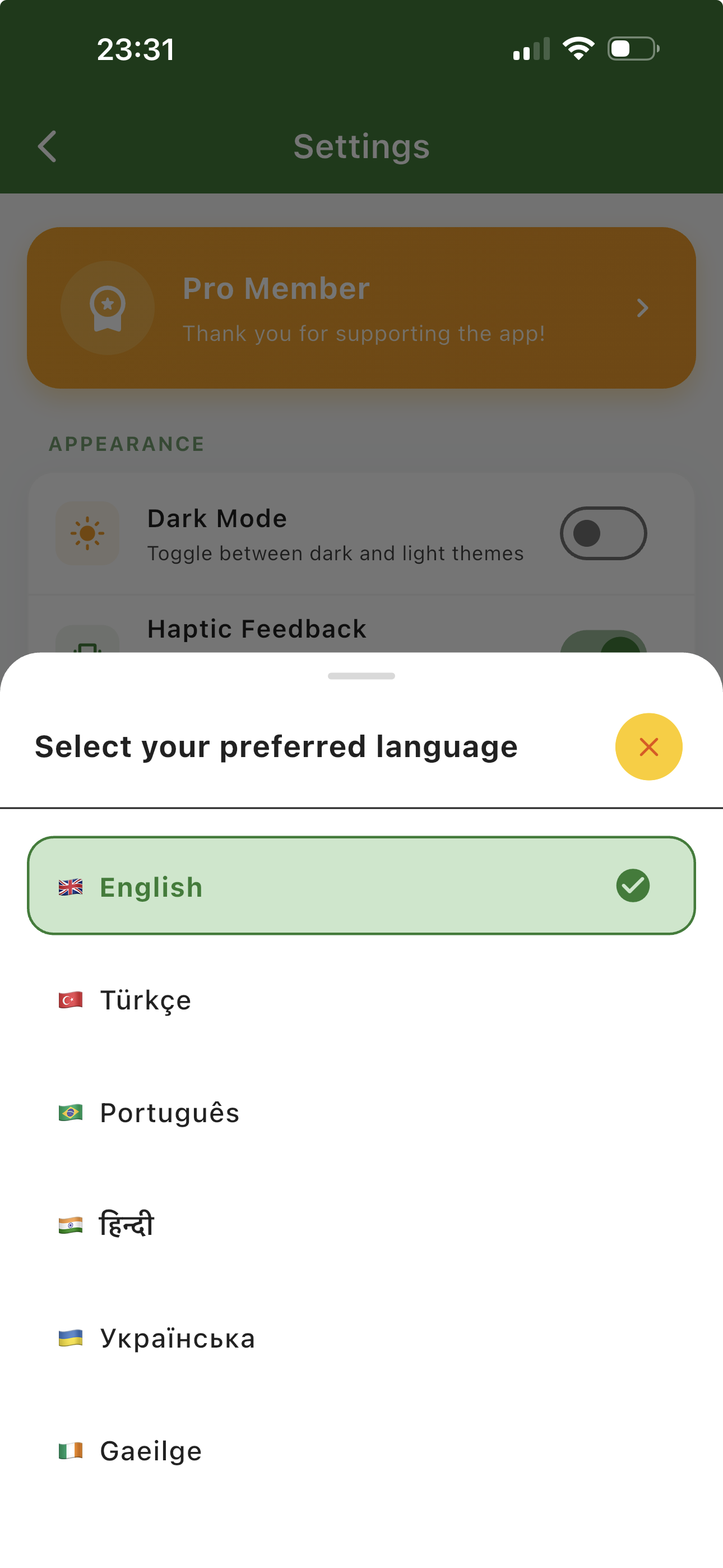 Language Settings